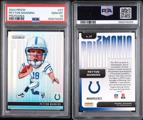 2024 Panini Prizm Prizmania Peyton Manning #27 PSA 10 Gem Mint Colts