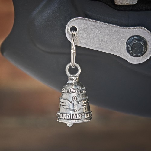 Biker Angel Good Luck Bell w/Keyring & Black Velvet Gift Bag | Motorcycle Bel... - Picture 7 of 9
