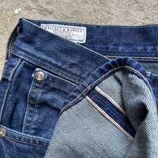 Wallace & Barnes Slim Fit Button Fly Indigo Selvedge Denim USA Made Jeans 29x32