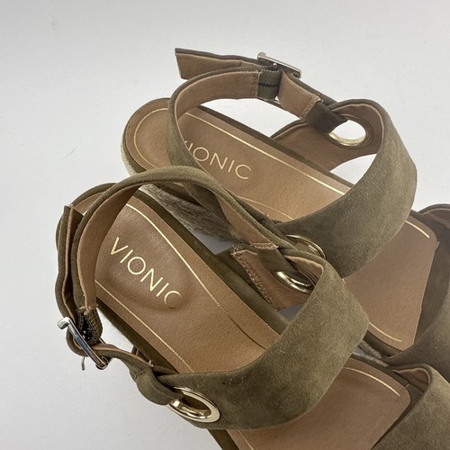 Vionic Vero Damen-Sandalen Jute braun Größe 8,5 Fersenriemen Keilabsatz Mikro-Wildleder - Bild 13 von 21