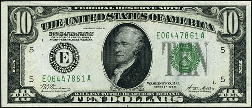 FR. 2002 E $10 1928-B Federal Reserve Note Richmond E-A Block Choice CU+ - Picture 2 of 3