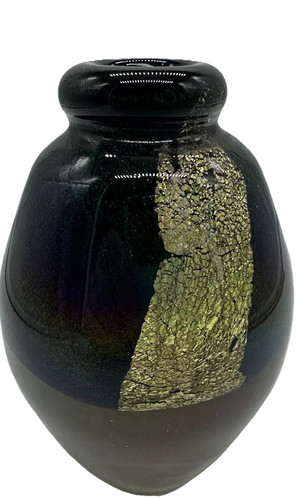 ROBERT Eickholt Studio Iridescent Art Glass Vase Signed 2000 8.5 Cm - Picture 3 of 6