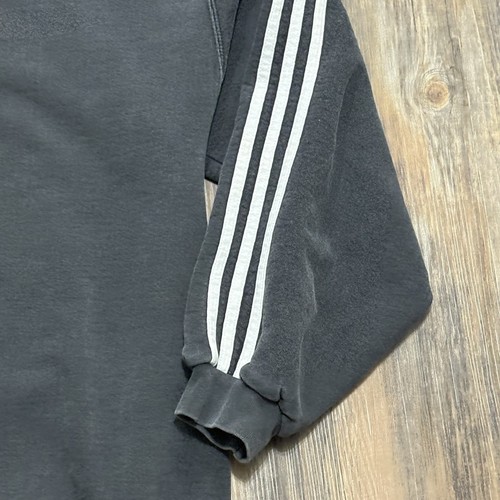 Vintage 90s Adidas Mens Black 3 Striped Crew Neck Sweatshirt Size L USA Made - Picture 3 of 15