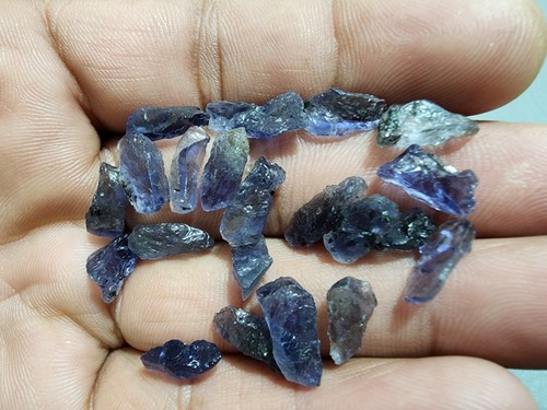 Excelente lote de 22 piezas de piedras preciosas sueltas de cristal de iolita azul fina cruda tamaño 10-12 mm - Imagen 5 de 7