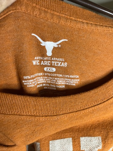 TEXAS LONGHORNS NCAA MENS 2XL Burnt ORANGE Authentic Apparel T-SHIRT - Picture 3 of 4