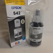 NEW GENUINE - EPSON 542 ECOTANK BLACK INK BOTTLE - T542120-S - Sealed 2029