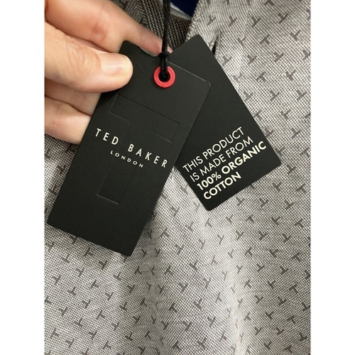TED BAKER Mathias Slim Fit Short Sleeve Polo Shirt Size 6 Medium NWT Mens Grey - Picture 2 of 11
