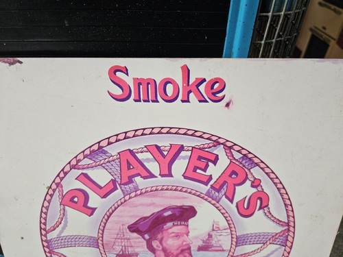 LOVELY VINTAGE STYLE LARGE PLAYERS NAVY CUT TOBACCO & CIGARETTES METAL SIGN - Picture 12 of 18