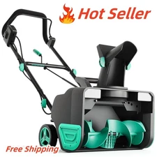 20 Inch Electric Snow Blower 15 Amp with Rotating Chute for Driveways Walkways