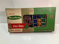 Vintage PEERLESS  25 multi-color  Light Set ( indoor only )  BRAND NEW & Tested