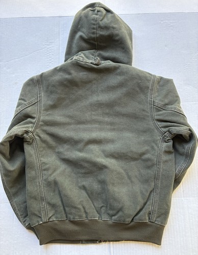 Carhartt Mid-Weight Quilt Lined Hooded Jacket Youth MEDIUM Y06 MOS Moss Green - Picture 4 of 12