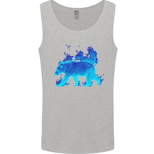 Un Chaleco Sin Mangas De Oso Grizzly Azul Para Hombre - Imagen 5 de 13