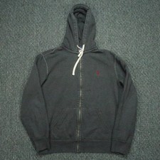 Polo Ralph Lauren Hoodie Mens Large Gray Full Zip Pony Hooded Heavyweight