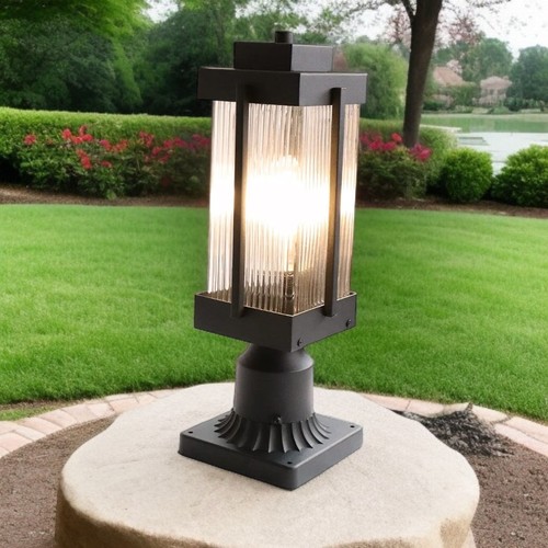 MONKFISH Outdoor Post Light Weather Resistant Garden Path Patio Lamp E26 Bulb  - Picture 2 of 8