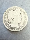 1893 U.S. Silver Barber Quarter Dollar