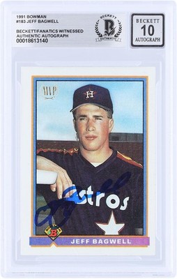 Jeff Bagwell Houston Astros Signed 1991 Bowman #183 BAS Fanatics 