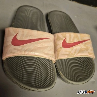 Nike Kawa Slide Print Tropical Pink GS Kids Sandals Size 13C Excellent Used Fun