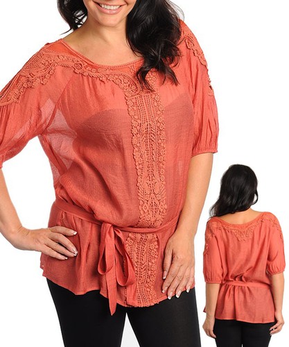 Women Work 3/4 sleeve Tunic Top Size 14 XL 16 2XL 18 3XL NEW BLUE RUST MAGENTA - Bild 2 von 8