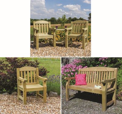 Elda Solid Wood Outdoor Furniture Garden Dining Set Table Chairs