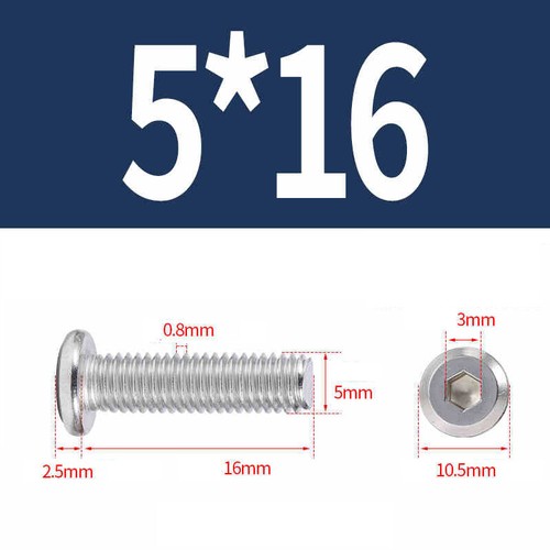 M5 Flachkopfschrauben Möbelschrauben Möbelverbinder Flachkopf Innensechskant - Picture 12 of 26