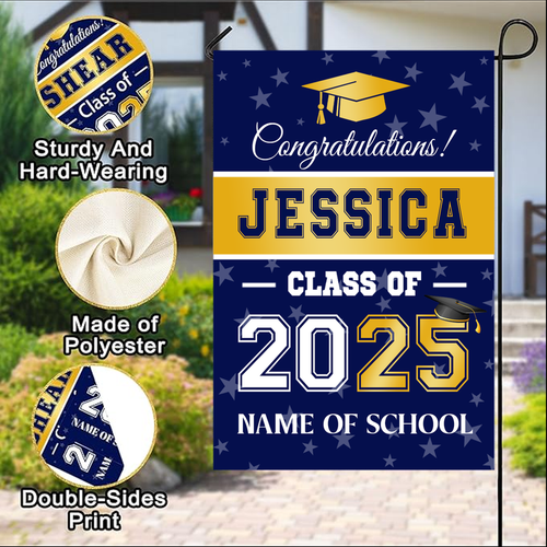 Personalized Graduation Garden Flag, Custom Class Of 2025 Garden Flag Graduation - Picture 3 of 7