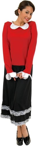Olive Oyl Oil Popeye Retro Sailor's Girl Fancy Dress Up Halloween Adult Costume - Picture 1 of 4