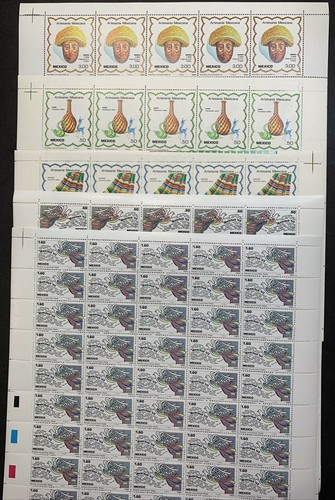 Mexico #1112b..#1375 1976-1984 Assorted Sheets MNH (SCV $782 , 51 Sheets) - Picture 9 of 12