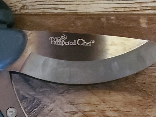 Pampered Chef Salad Chopper Double Bladed Shears Gray Locking Handle 2582 - Picture 5 of 6