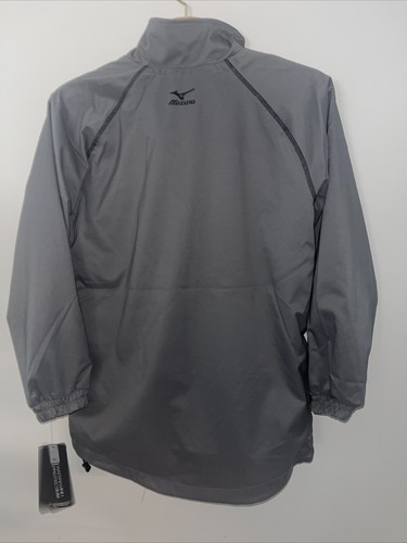 Maglione Mizuno Youth XL Baseball Atletico Acqua Vento Grigio con Tasche NUOVO - Foto 5 di 6