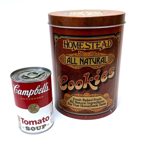 Vintage 1970s Cheinco Cookie Tin in Antique "Homestead" Retro Design - Picture 10 of 10