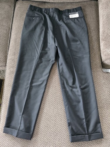 David Taylor Pants Men Black 38x30 Straight Leg Pleated Mid Rise New - Picture 6 of 11