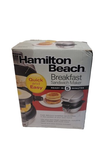 Hamilton Beach Breakfast Sandwich Maker Silver Model 25477 Black - Picture 2 of 3