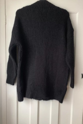 Textured Wool M Cardigan Mohair Oversized Blend Bnwt 14 12 Size Black Zara fwq6EtxBn