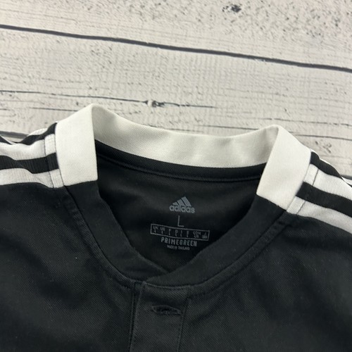 Camisa de fútbol Adidas Colorado Rapids manga corta Henley para hombre grande negra - Imagen 4 de 6