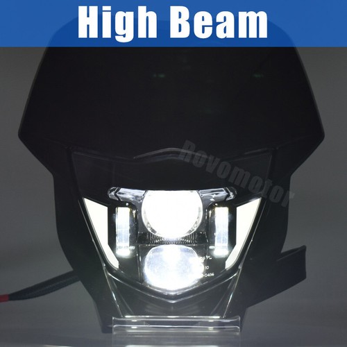 Dirt Bike LED Headlight w/Black Mask For Yamaha WR450F WR250F Enduro Supermoto - Picture 3 of 11