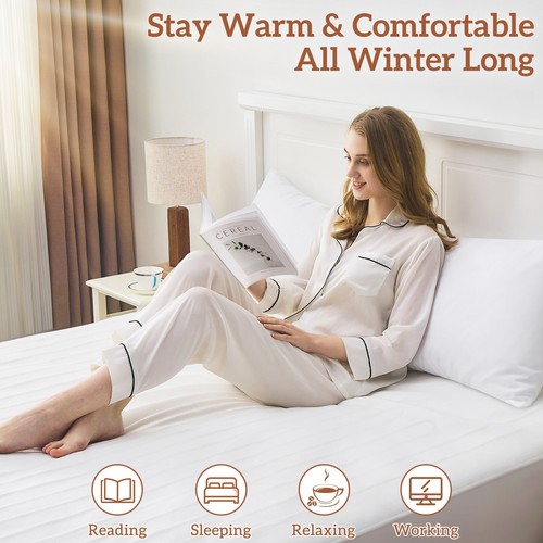Fully Fitted Washable Heated Electric Throw Snuggle Soft Blanket Heat Hot NEW - Picture 7 of 16