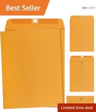 Moisture-Activated Gummed Seal Kraft Mailing Envelopes -100 Pack, 10 x 13-Inch