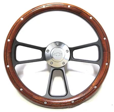 New! Custom Mahogany & Two-Tone Billet Steering Wheel Boss Kit for 1967 Camaro