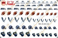 68pcs Seattle Seahawks Nail Art Decals Stickers Transfers SS-001-68