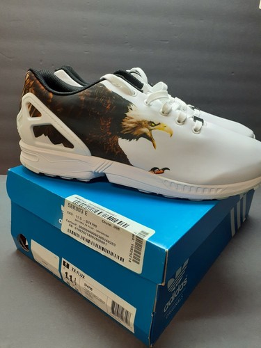 ZX Flux ADIDAS Mens 11.5 White "Wild Animals Pack" Philadelphia Eagles Boston