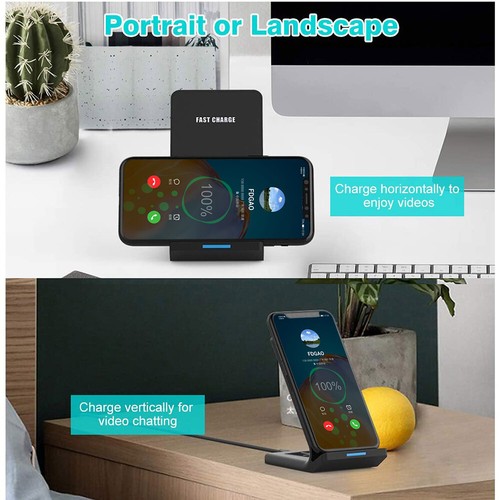 2in1 15W Wireless Charger Dock Stand For Apple iPhone 16 15 14 Samsung S24 S23+ - Picture 5 of 22