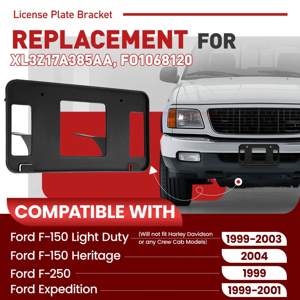 Front License Plate Bracket Holder For 1999-2004 Ford F-150 F150 #FO1068120 - Image 2 of 4