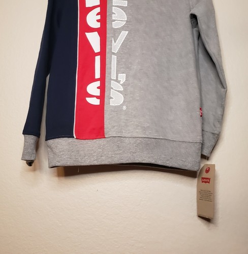 Levi's Kids Unisex Grey Color Block Logo Long Sleeve Hooded Fleece Sweatshirt 4T - Picture 3 of 12