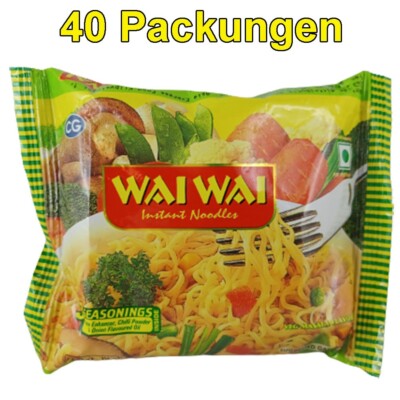 Wai Wai Noodles Masala Gemüse 40er Pack (40 x 75g) Asia Instant Nudeln