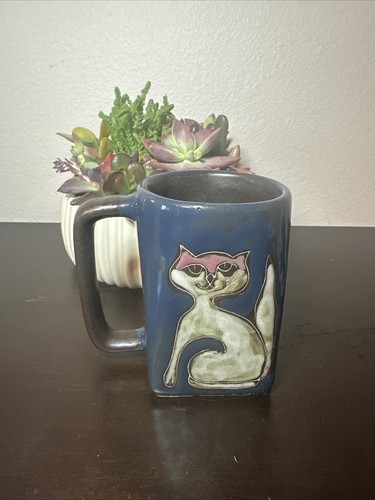 2 Mara KITTY CAT MOUSE Stoneware Coffee Folk Art Pottery Handcrafted MEXICO ** - Picture 5 of 12
