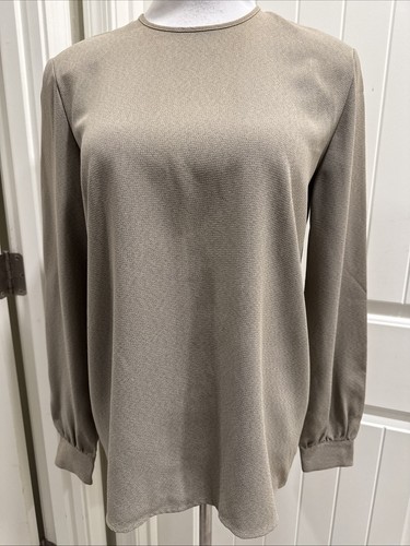 Giorgio Armani Blouse Green Heather 40/8 Button Back Long Sleeve Italy Vintage