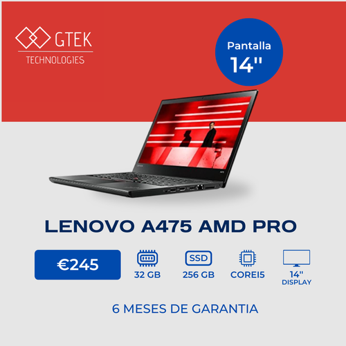 LENOVO A475 AMD PRO| 32GB RAM | 256GB SSD + GARANTIA