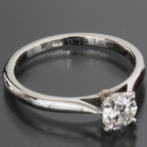 Cartier Ring Diamond 0.38ct US4 (47) pt950 Box Solitaire Newly Polished 6161A - Picture 3 of 8