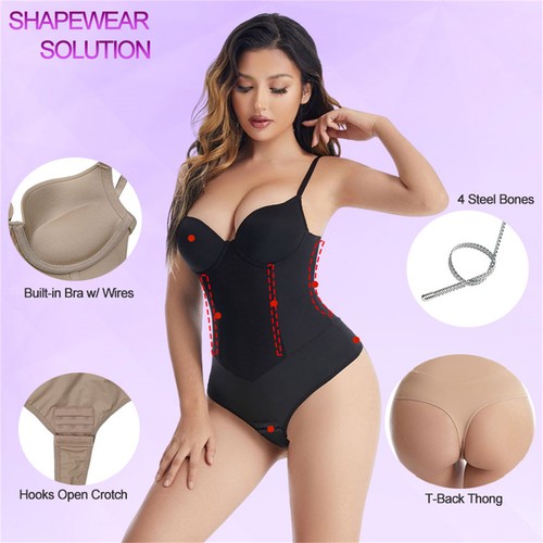Full Body Shapewear Bodysuit for Women Seamless Slim Shorts Underwear Jumpsuit - Picture 11 of 16