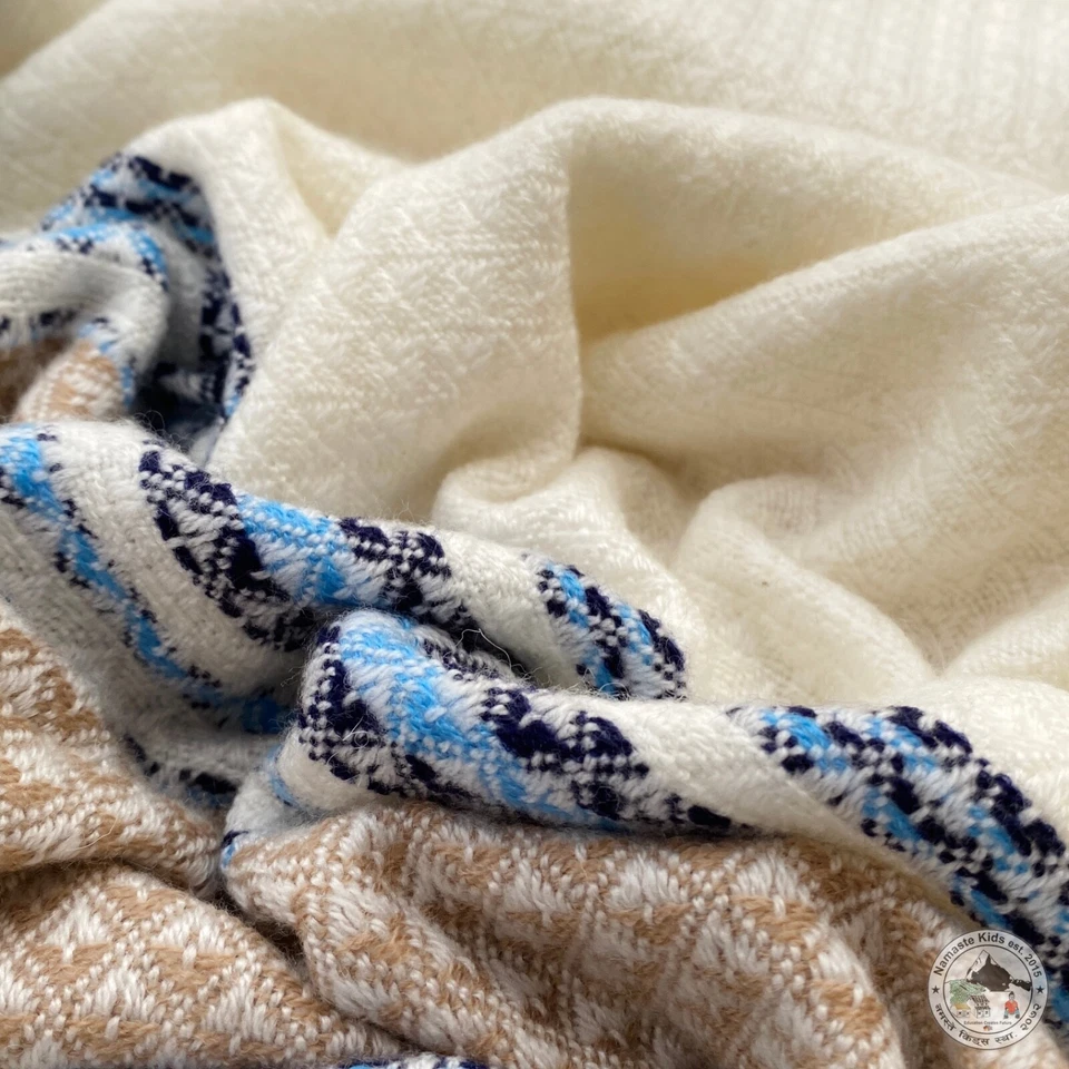 Cashmere Blanket "Sahara" - Handcrafted from Nepal, Cuddle Throw, Plaid, Travel - Image 3 of 4